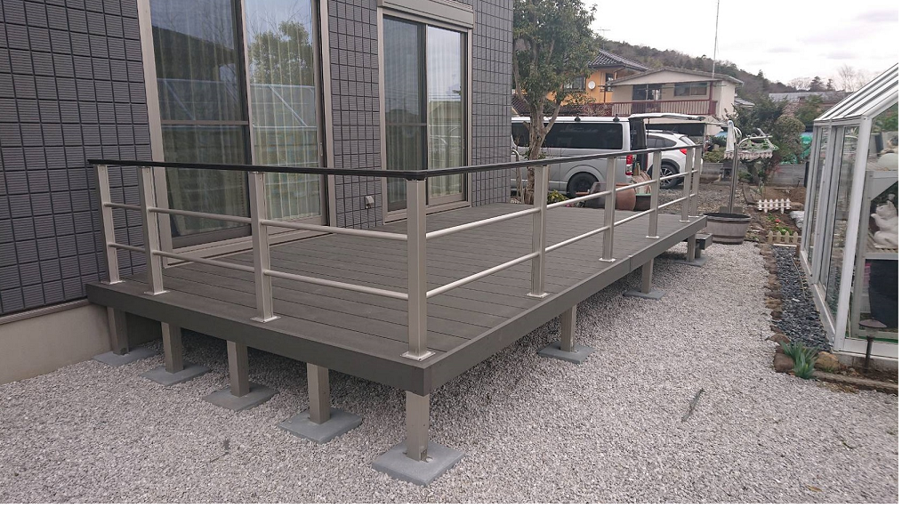 YKKAP リウッドデッキ200 Cタイプ 高さ170 2間×7尺 ウッドデッキ 人工木 樹脂 diy YKKAP リウッドデッキ200 Cタイプ 高さ170 4間×12尺（2連